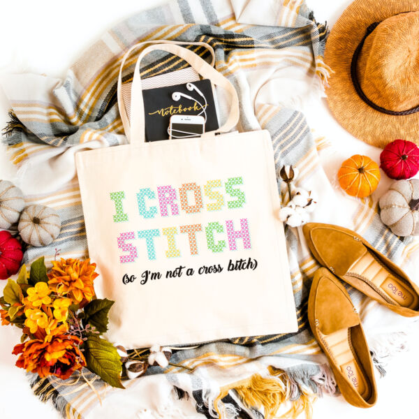 I Cross Stitch - Tote Bag Thumbnail