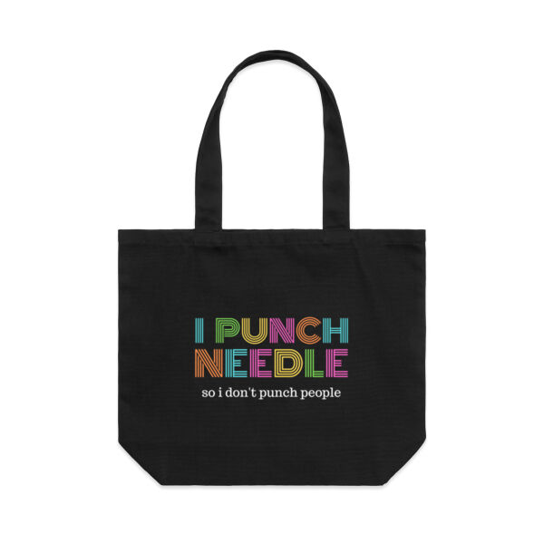 I punch needle so I don't punch people - Shoulder Tote Thumbnail